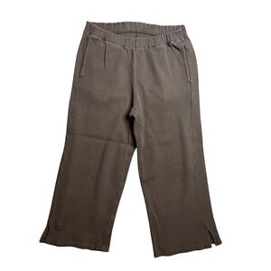 Eileen‎ Fisher Waffle Knit Crop Capri Pant Size XS Gray Organic Cotton Pull On